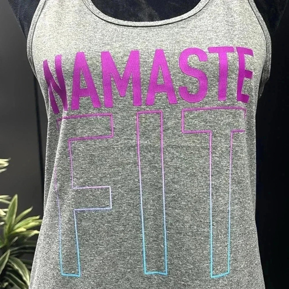 Nike Dri-Fit Namaste Fit racerback athletic tank top, heather gray - Picture 2 of 9